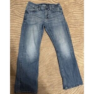 BKE Jake Mens Jeans 30x30 Light Wash Distressed Stretch Denim straight leg